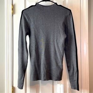 New‎ Commense Sweater Large 8/10 Gray Mock Neck Long Sleeve Office Workwear Soft